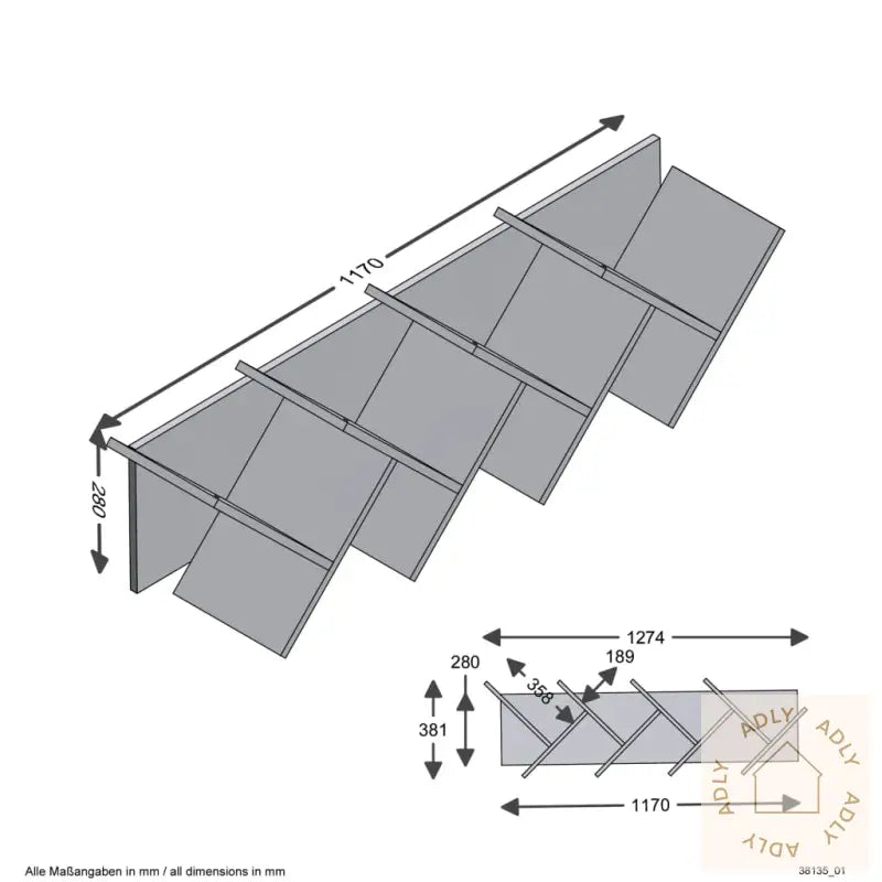 Fmd Hengende Geometrisk Bokhylle Eik Og Svart