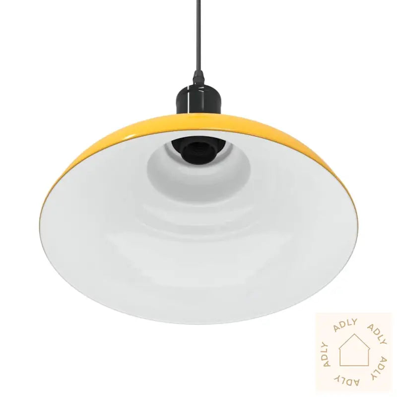 Pendellampe Høydejusterbar E27 Glans Gul Ø 31 Cm Metall