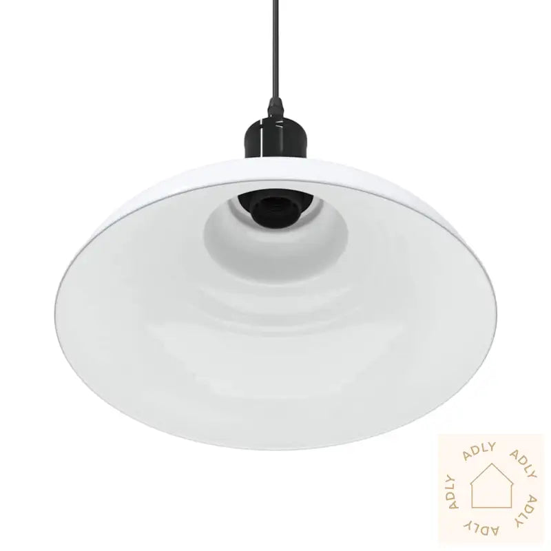 Pendellampe Høydejusterbar E27 Glans Hvit Ø 31 Cm Metall