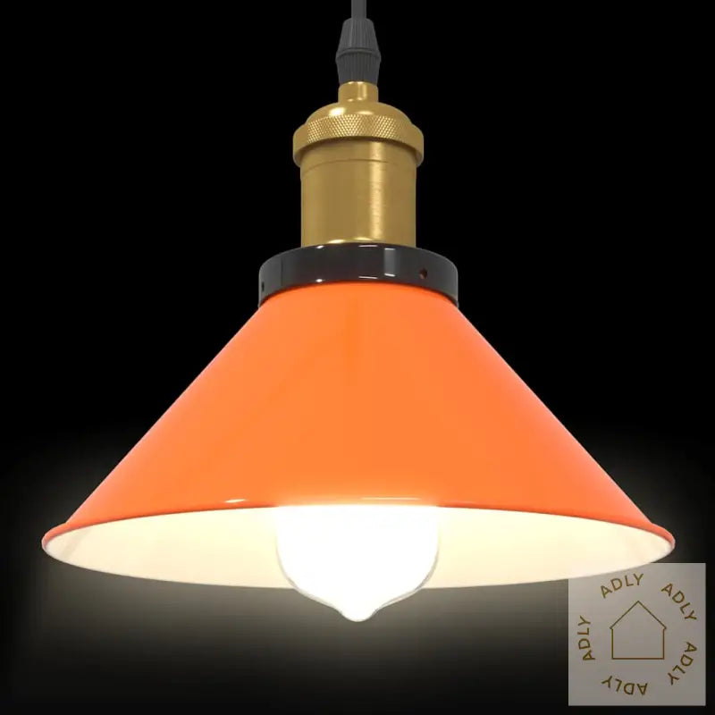 Pendellampe Høydejusterbar E27 Glans Oransje Ø 22 Cm Metall