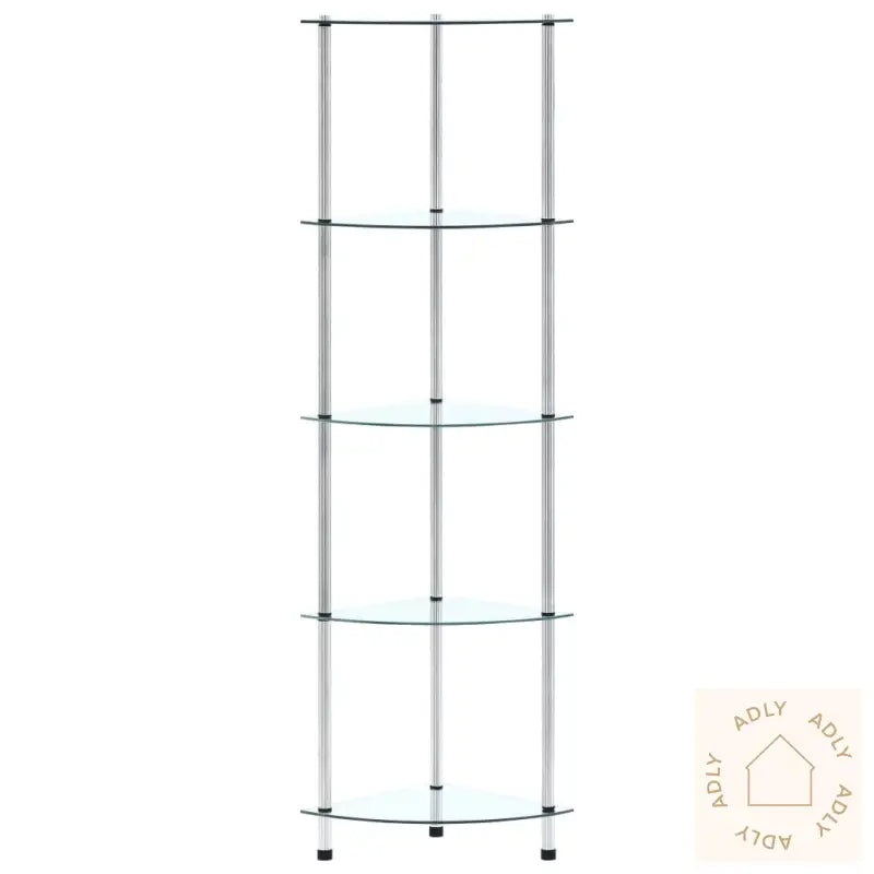 Hylle 5 Etasjer Gjennomsiktig 30X30X130 Cm Herdet Glass