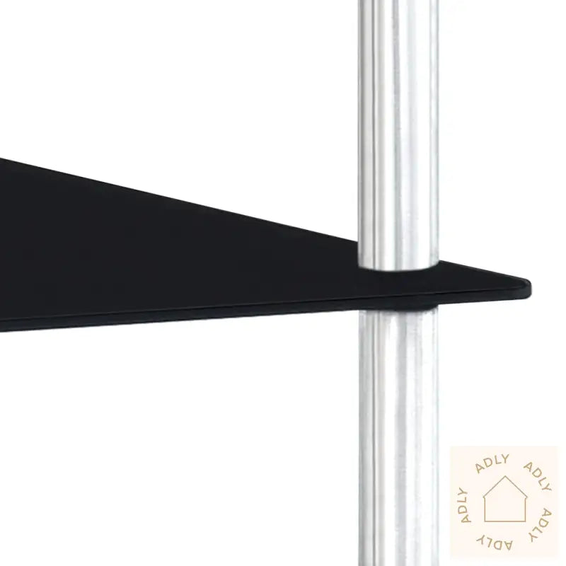 Hylle 4 Etasjer Svart 40X40X100 Cm Herdet Glass