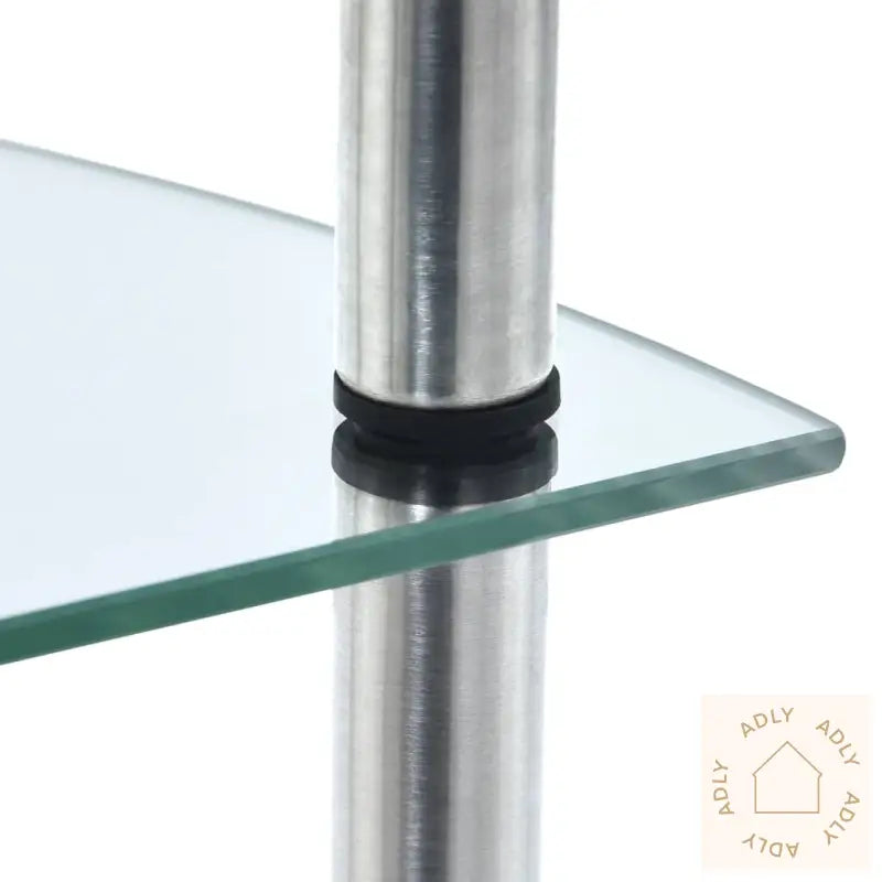 Hylle 4 Etasjer Gjennomsiktig 30X30X100 Cm Herdet Glass