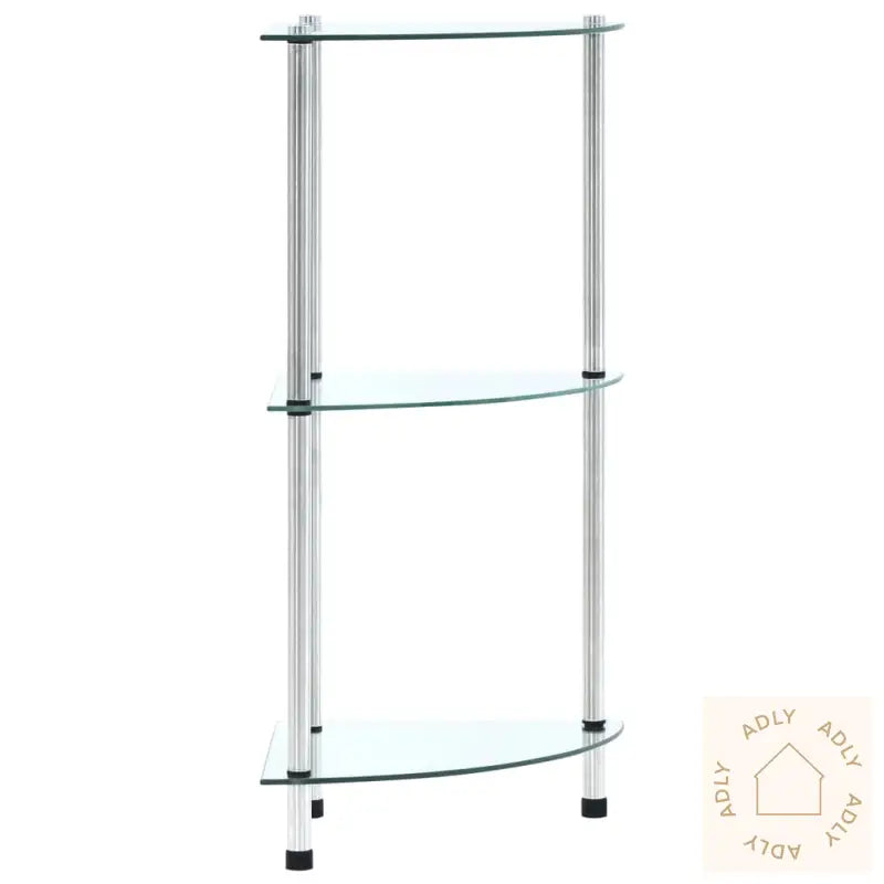 Hylle 3 Etasjer Gjennomsiktig 30X30X67 Cm Herdet Glass