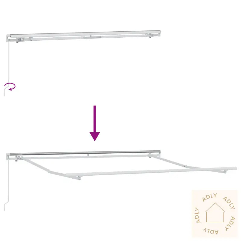 Manuell Uttrekkbar Markise Lys Grå 300X250 Cm