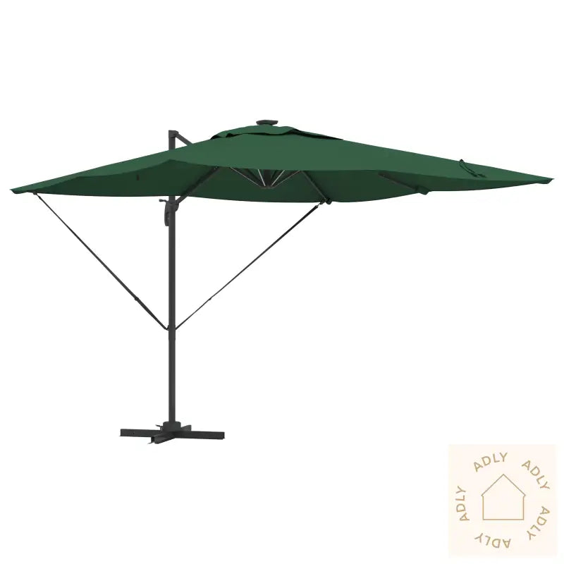Cantilever Roma Parasoll Med Led-Grønn 286X285X270 Cm Aluminium