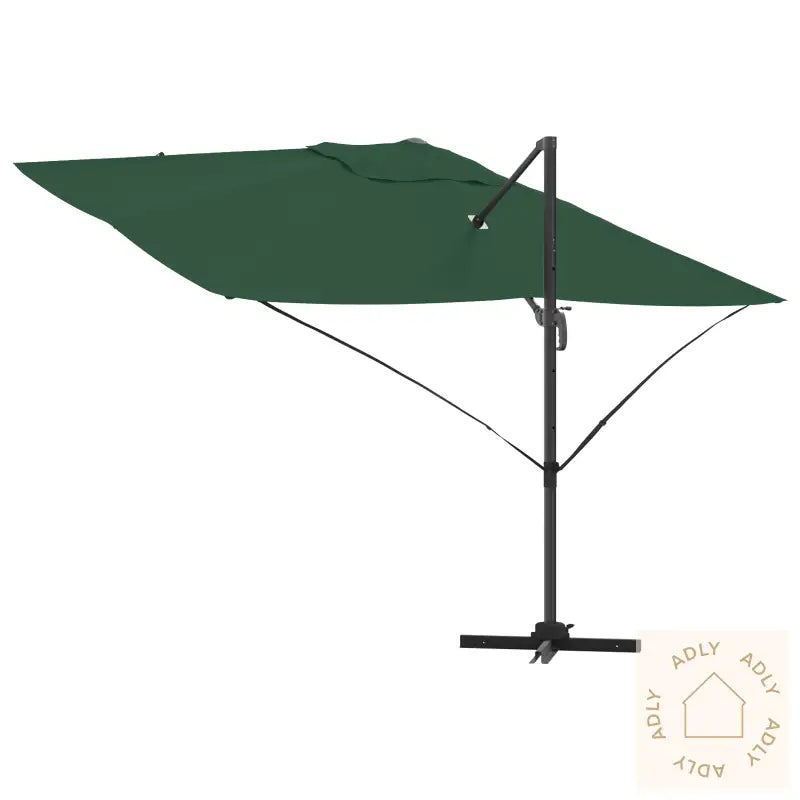 Grønn Cantilever Parasoll Grønn Polyester Og Metallramme Stor