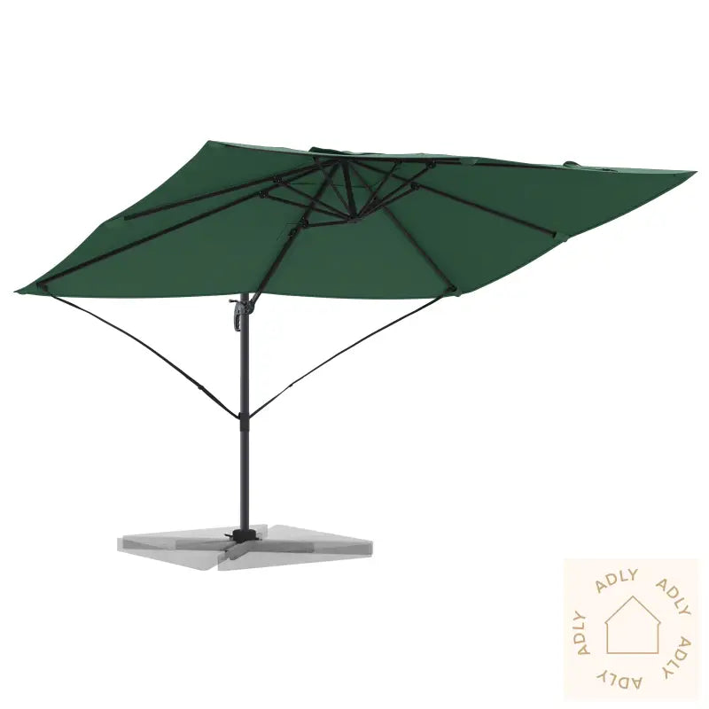 Grønn Cantilever Parasoll Grønn Polyester Og Metallramme Stor