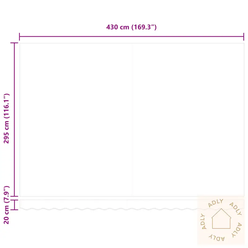 Markiseduk For 4.5X3 M Ramme Grønn Og Hvit