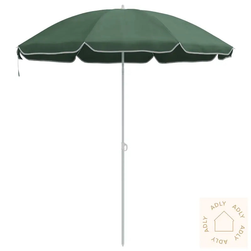 Strandparasol Med Metallstang Grønn 161X193 Cm Polyester