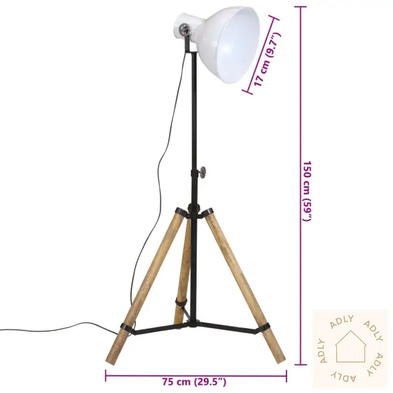 Gulvlampe 25 W Hvit 75X75X90-150 Cm E27