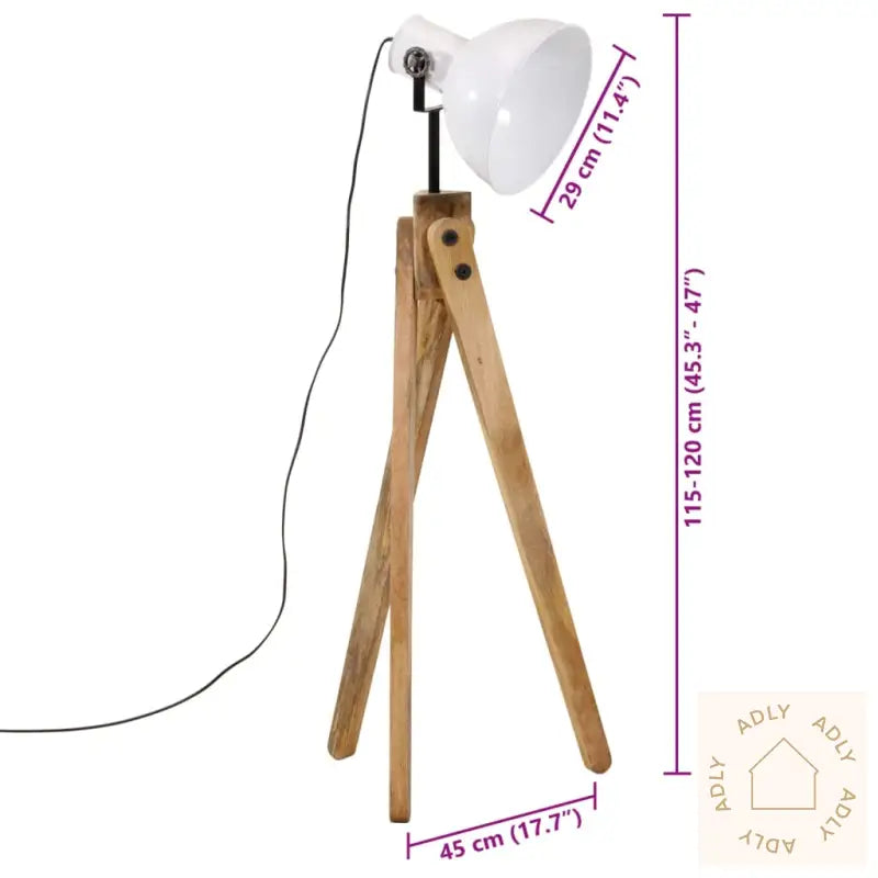Gulvlampe 25 W Hvit 45X45X120 Cm E27