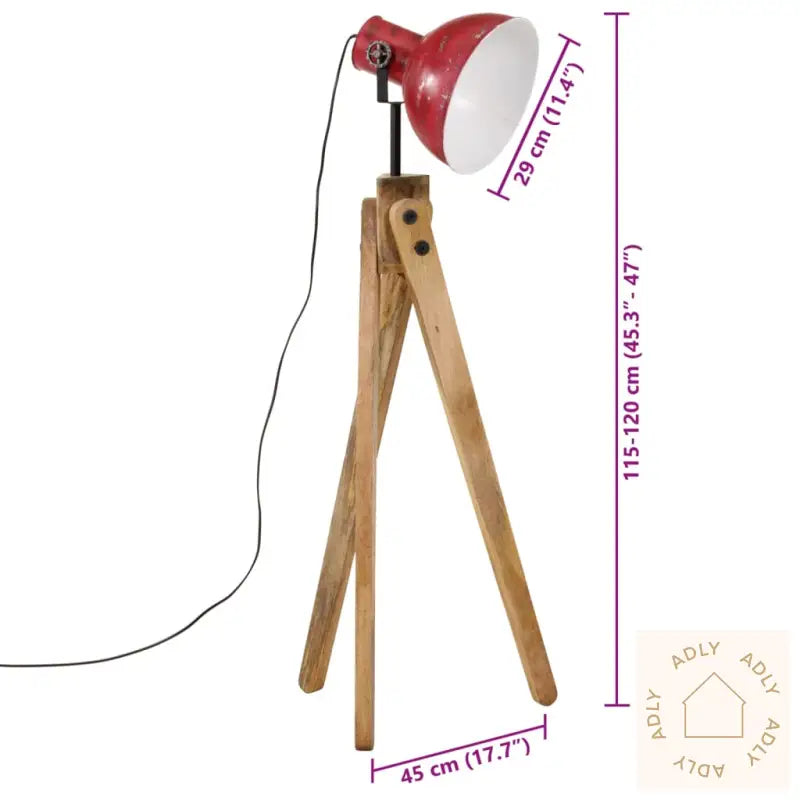 Gulvlampe 25 W Mørkerød 45X45X120 Cm E27