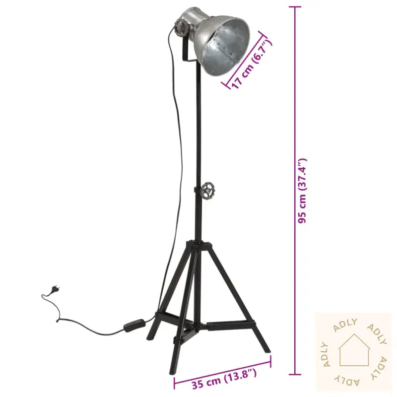 Gulvlampe 25 W Vintage Sølv 35X35X65/95 Cm E27