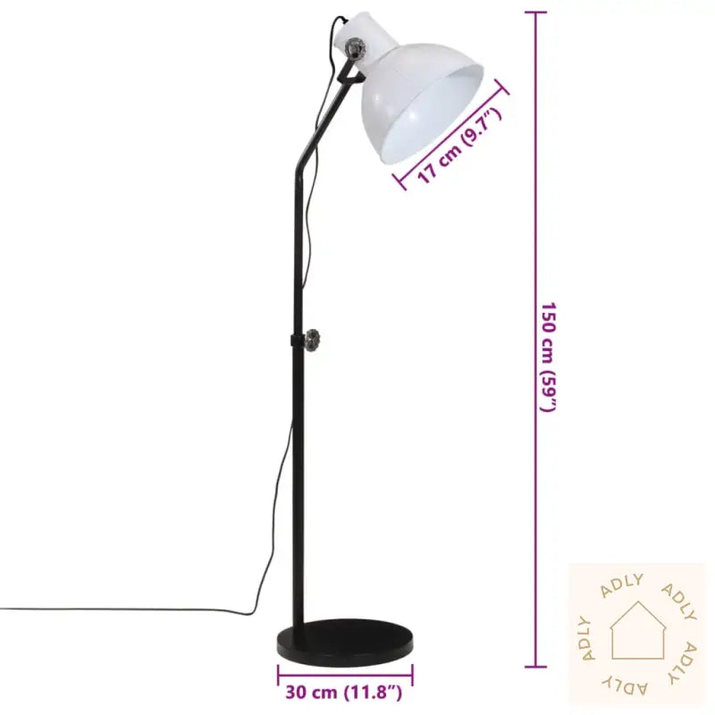 Gulvlampe 25 W Hvit 30X30X90-150 Cm E27