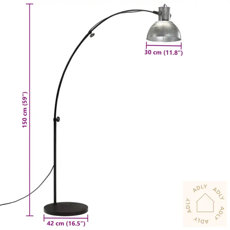 Gulvlampe 25 W Vintage Sølv 150 Cm E27