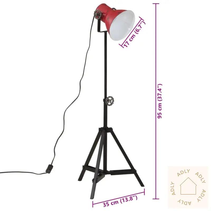 Gulvlampe 25 W Mørkerød 35X35X65/95 Cm E27