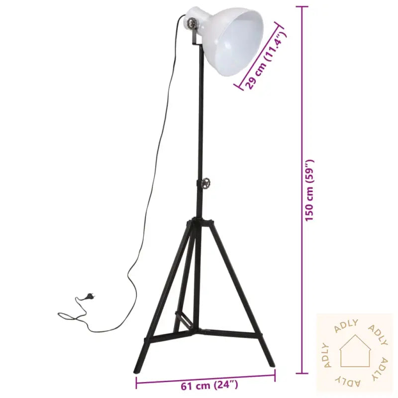 Gulvlampe 25 W Hvit 61X61X90/150 Cm E27