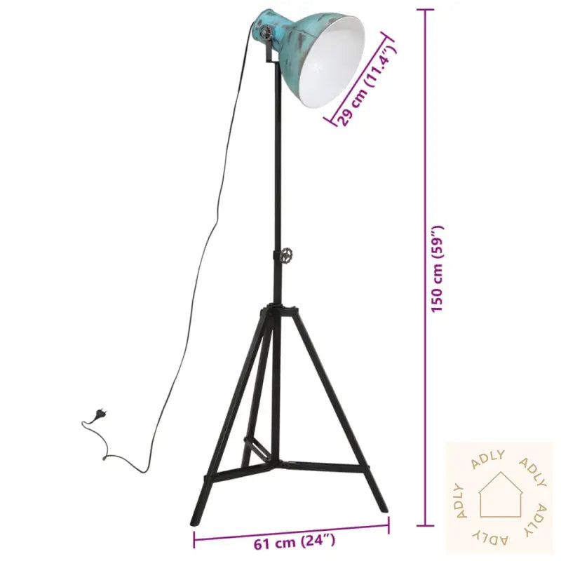 Gulvlampe 25 W Denimblå 61X61X90/150 Cm E27