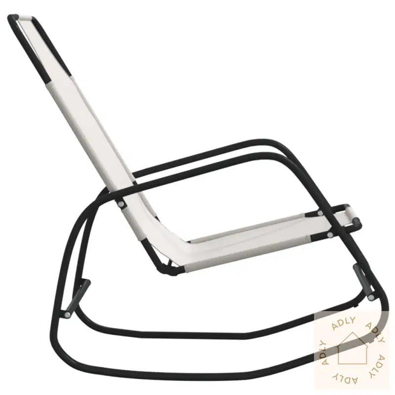 Gyngende Solsenger 2 Stk Kremhvit Stål Og Textilene