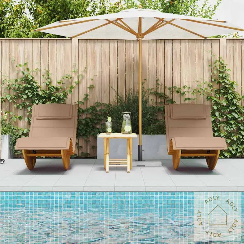 Gyngende Solfly Med Puter 2 Stk Solid Akasietre