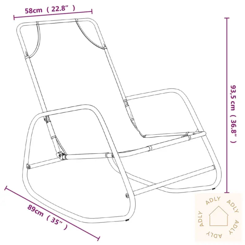 Gyngende Solseng Grå Stål Og Textilene