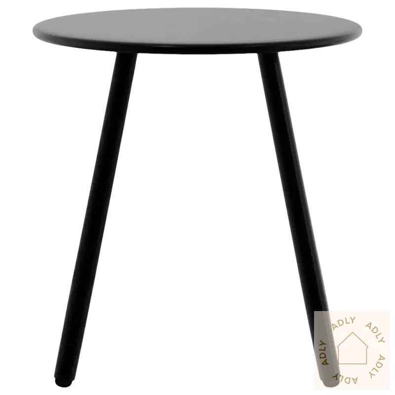 Rund svart hage egg stol sidebord for uteplassen, perfekt for hage egg stol bruk