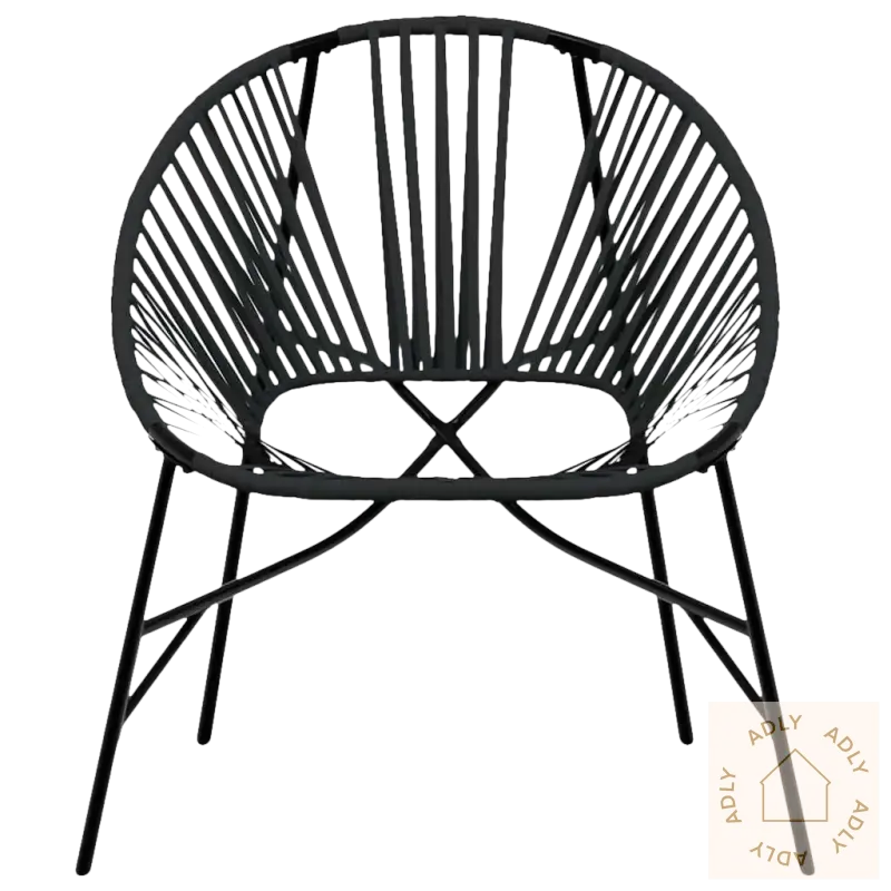 Black woven hage egg stol perfekt for uteplassen i Komfortabel hage egg stol serie