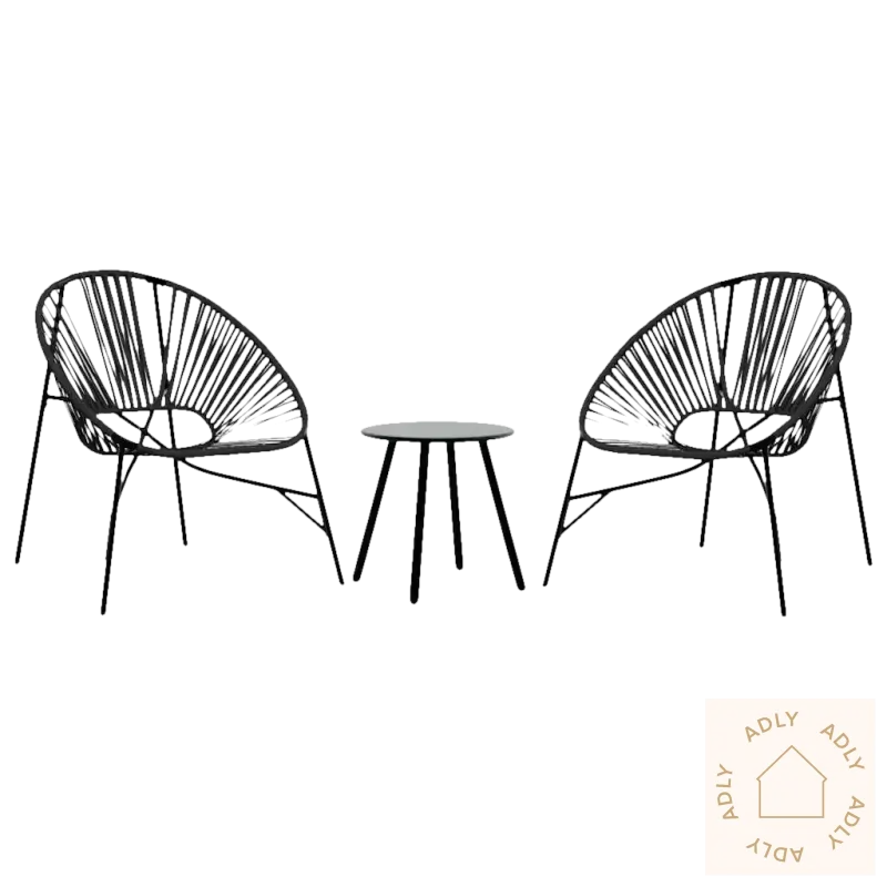 Black hage egg stol set for uteplassen, perfekt komfortabel egg stol for hagen