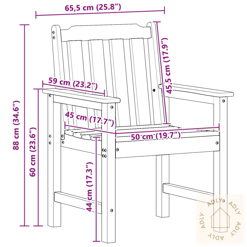 Hage Spise Stoler 4 Stk Hvit 65,5X55,5X88 Cm Hdpe