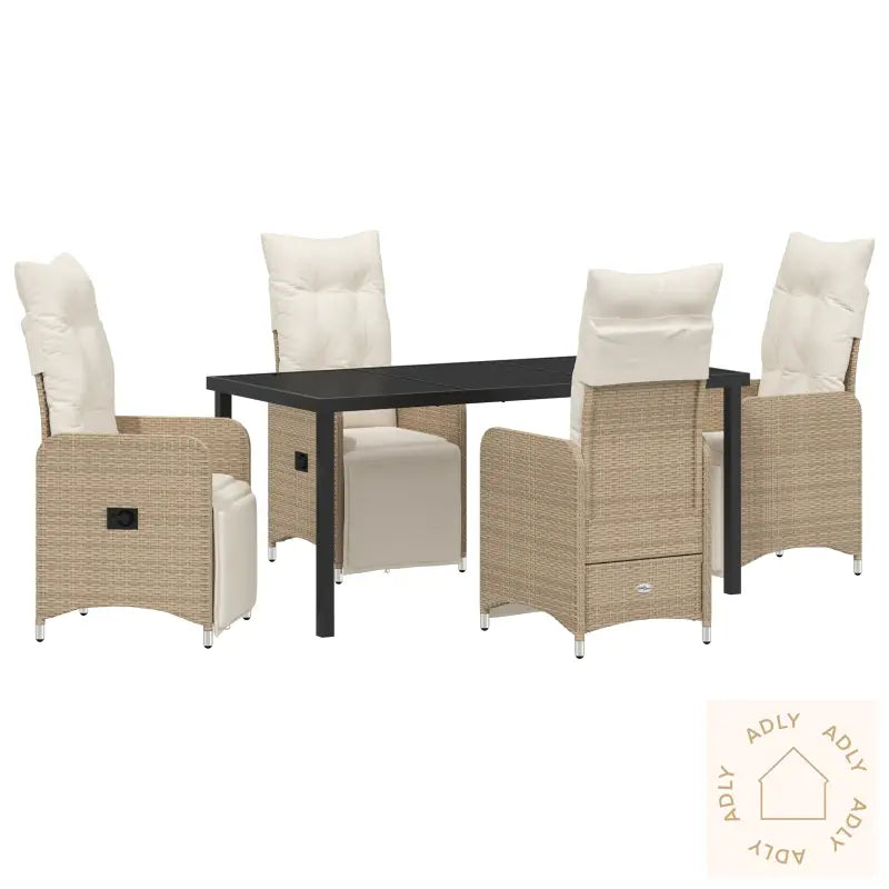 5 Delt Hage Spisesett Med Puter Beige Poly Rottings
