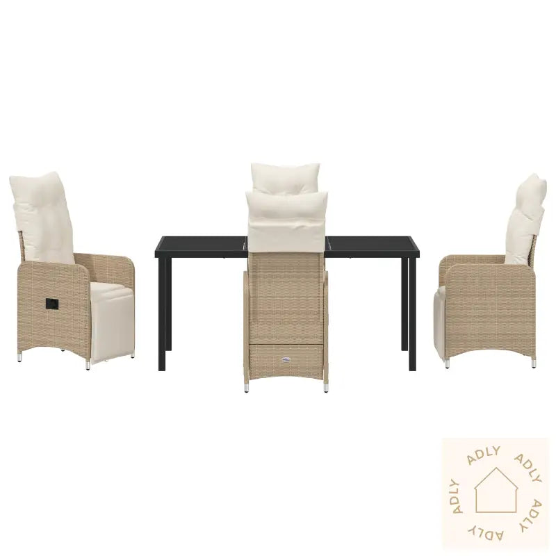 5 Delt Hage Spisesett Med Puter Beige Poly Rottings