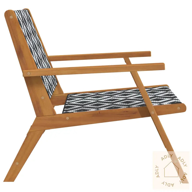 Hage Stoler 2 Stk Svart Og Hvit 76X67X73 Cm Massivt Akasietre