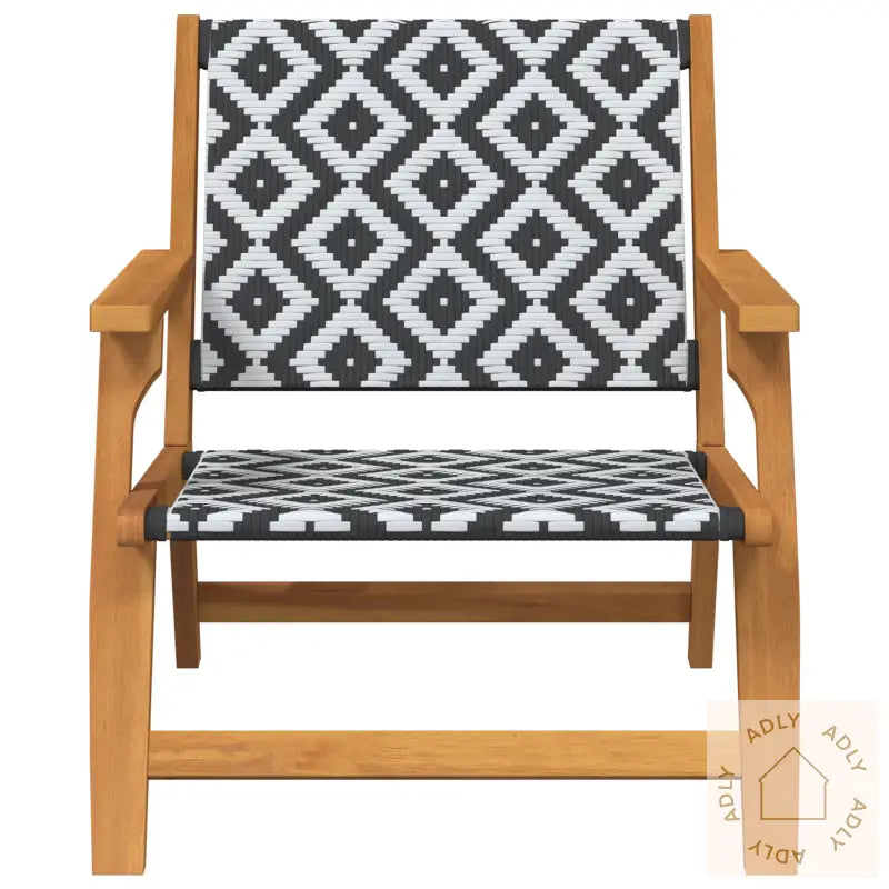 Hage Stoler 2 Stk Svart Og Hvit 76X67X73 Cm Massivt Akasietre