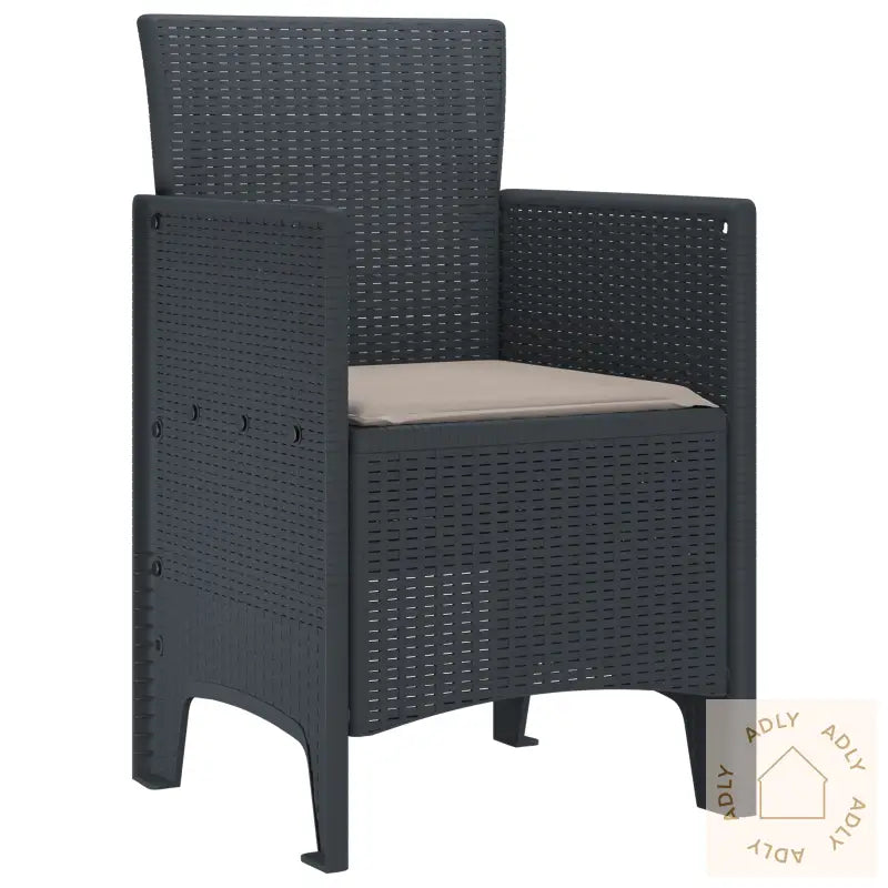 Hage Stoler Med Puter 2 Stk Antrasitt Poly Rattan