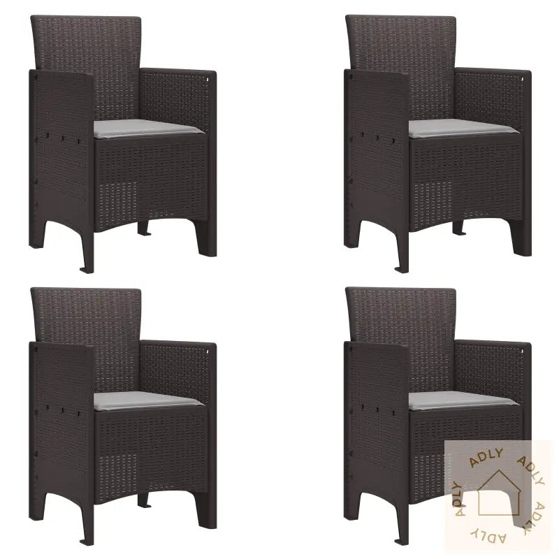 Hage Stoler Med Puter 4 Stk Brun Poly Rattan