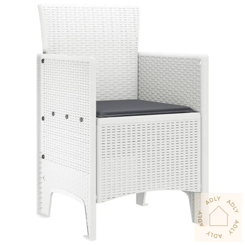 Hage Stoler Med Puter 4 Stk Hvit Poly Rattan