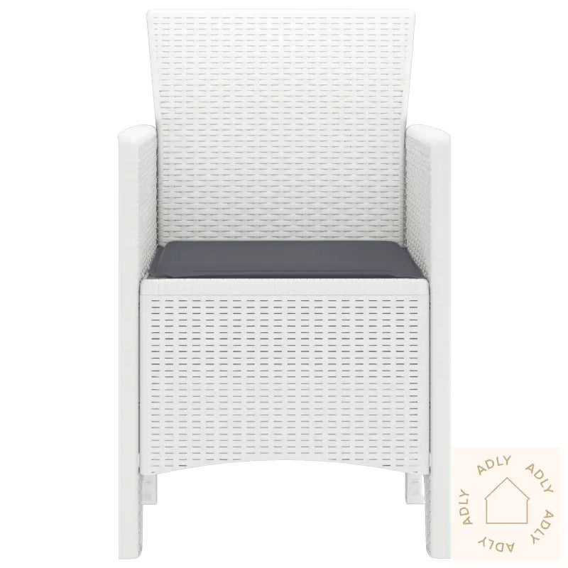 Hage Stoler Med Puter 4 Stk Hvit Poly Rattan