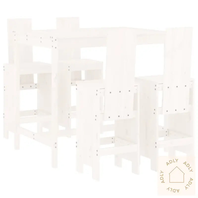 Hagebarsett 5 Deler Hvit Heltre Furu