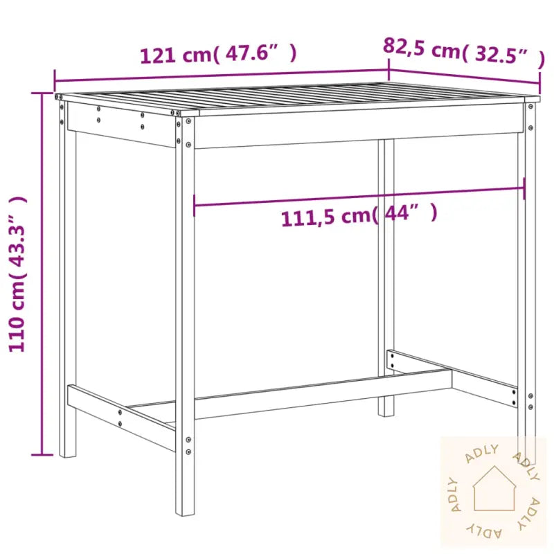 Hagebarsett 5 Deler Hvit Heltre Furu