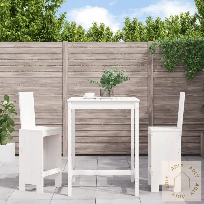 Hagebarsett 3 Deler Hvit Heltre Furu
