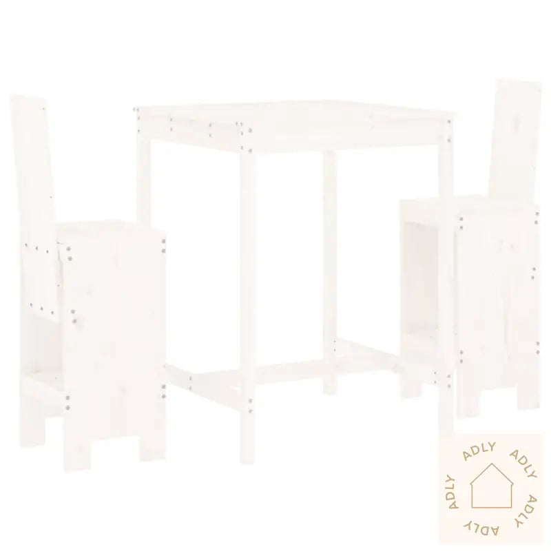 Hagebarsett 3 Deler Hvit Heltre Furu