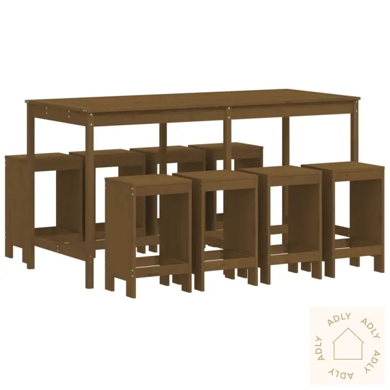 Hagebarsett 9 Deler Honningbrun Heltre Furu