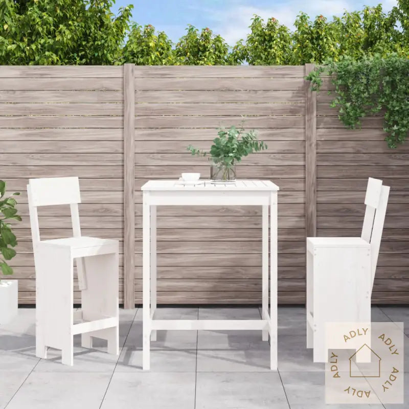 Hagebarsett 3 Deler Hvit Heltre Furu