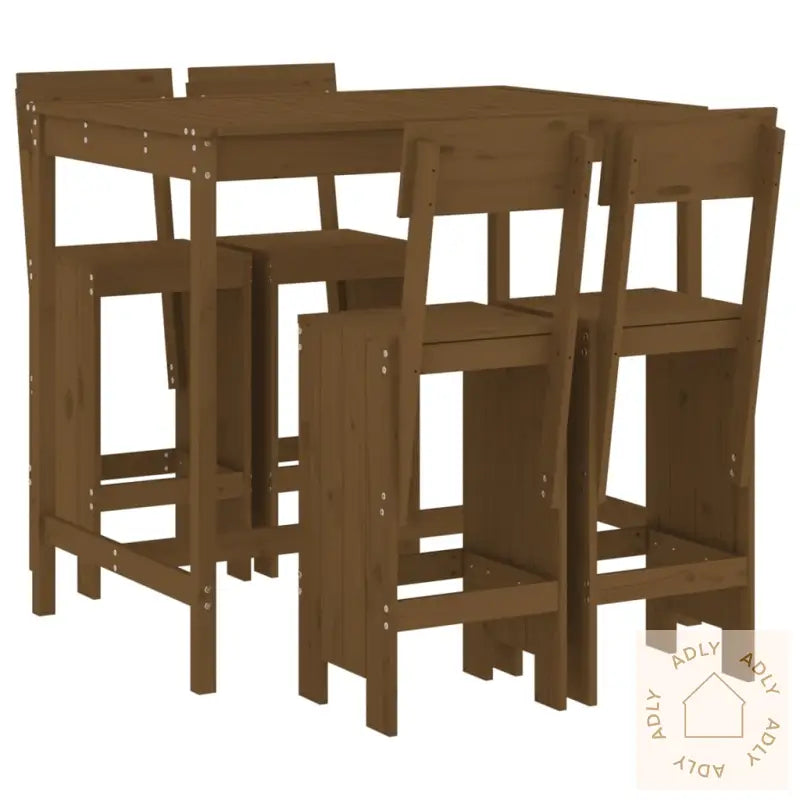 Hagebarsett 5 Deler Honningbrun Heltre Furu