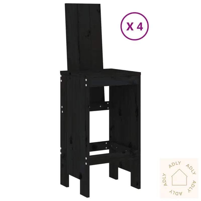 Hagebarsett 5 Deler Svart Heltre Furu