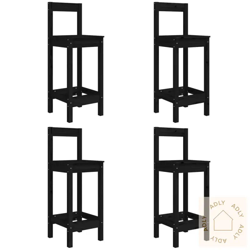 Hagebarsett 5 Deler Svart Heltre Furu
