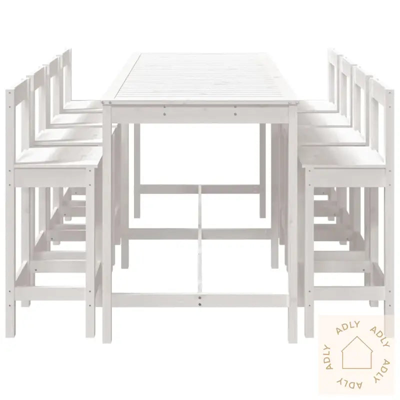 Hagebarsett 9 Deler Hvit Heltre Furu