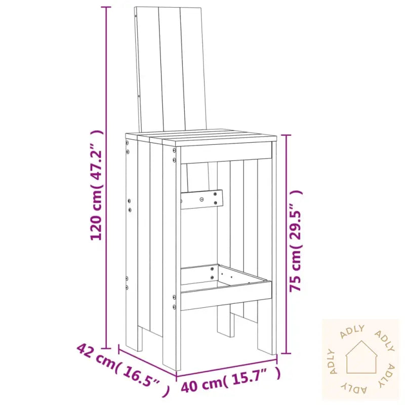 Hagebarsett 3 Deler Svart Heltre Furu