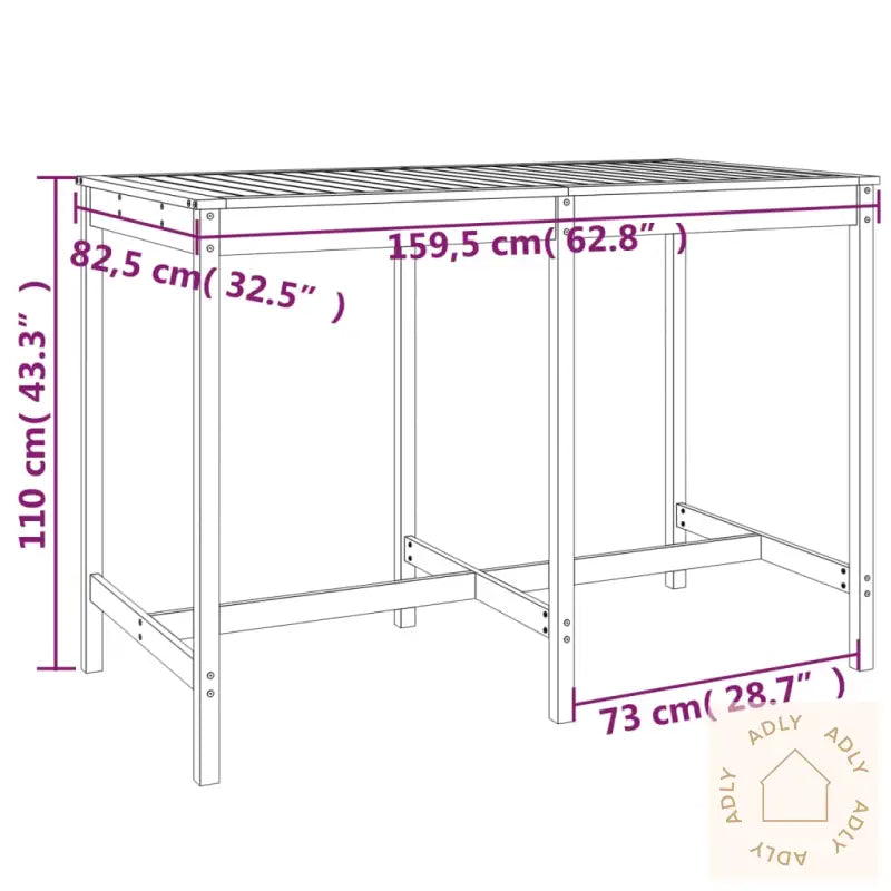 Hagebarsett 7 Deler Hvit Heltre Furu